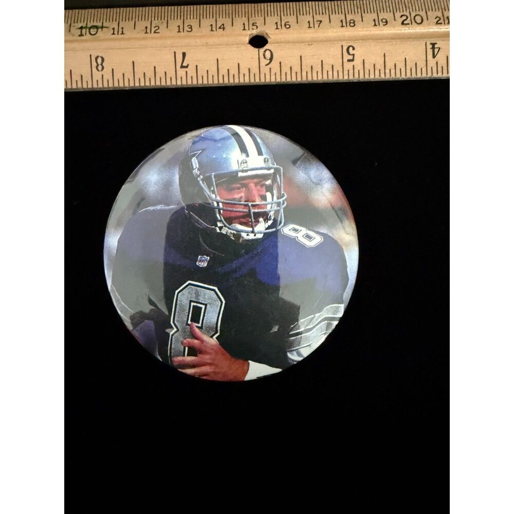 vtg  troy Aikman pin back button dallas cowboys